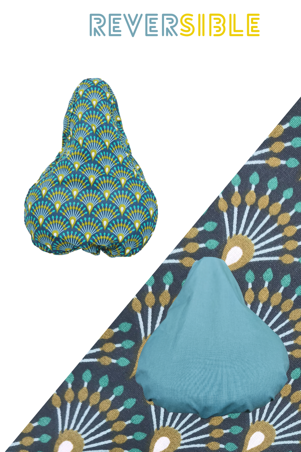 Couvre selle vert/ethnique (extra large anti pluie) - 1